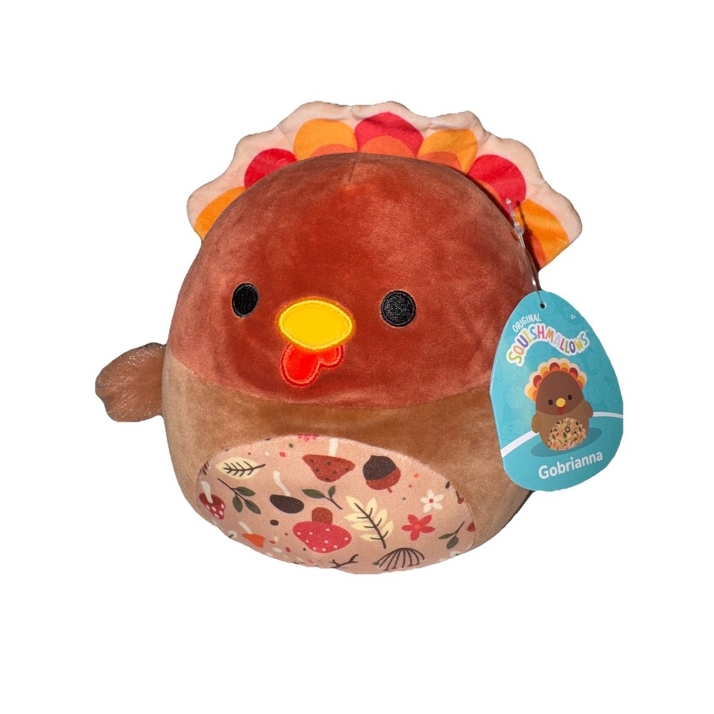 Squishmallows Gobrianna the Turkey 8 Inch Harvest Squad Mushroom Belly Plush NWT